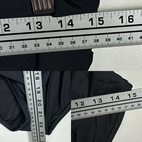 J Crew Ruched Bandeau One‎ Piece Swimsuit Black Womens Size 12 Style B6818 Beach - Picture 11 of 14